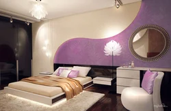 Liquid wallpaper in the bedroom interior