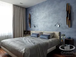 Liquid wallpaper in the bedroom interior
