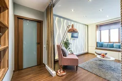 Living Room Interior With Window And Two Doors