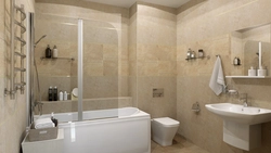 Large format tiles in the bathroom interior