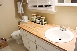 Дохили ванна бо countertop чӯбӣ