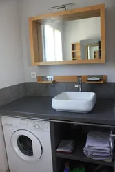 Тарҳи Ҳаммом Бо Танӯраи Countertop Ва Мошини Ҷомашӯӣ