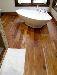 Bathroom wooden floor photo