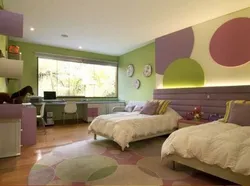 Bedroom interior green lilac