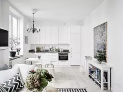 White living room set in the interior photo