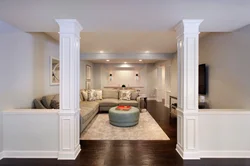 Column in the bedroom interior