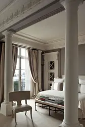 Column in the bedroom interior