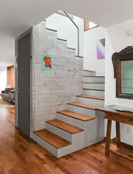Bathroom design under the stairs in the house