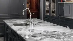 Cipollino countertop in the kitchen interior