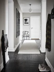 Hallway design photo gray floor