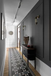 Hallway design photo gray floor