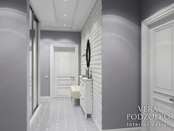Hallway design photo gray floor