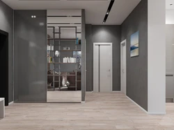 Hallway design photo gray floor