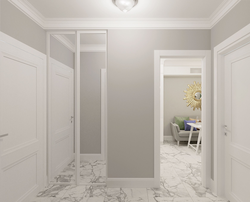 Hallway design photo gray floor