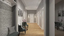 Hallway Design Photo Gray Floor