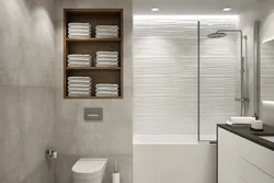 Bathroom built into a niche photo