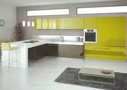 Акриловая кухня в интерьере