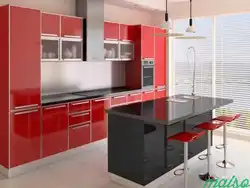 Interyerdə akril mətbəx