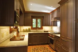 Kitchen design small brown