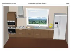 Straight kitchen design 4 meters with window