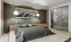 Bedroom interior with balcony and dressing room