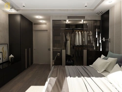 Bedroom interior with balcony and dressing room