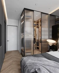 Bedroom interior with balcony and dressing room