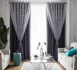 Curtain design for a small living room photo