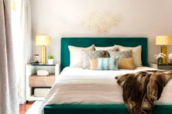 Bed color in bedroom interior
