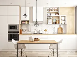 White kitchen design in Scandinavian style