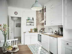 White kitchen design in Scandinavian style