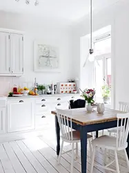 White kitchen design in Scandinavian style