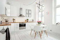 White kitchen design in Scandinavian style