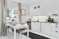 White kitchen design in Scandinavian style