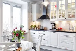 White kitchen design in Scandinavian style