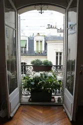 French balcony photo in the apartment