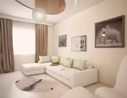 Burchakli kvartira zalining ichki qismi