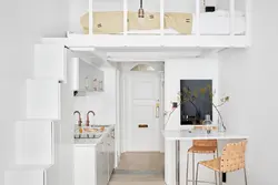 Apartment interior with high ceilings