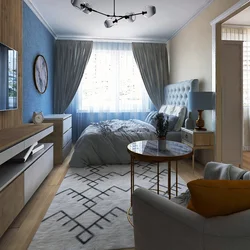 Design of a one-room apartment in Khrushchev with a balcony