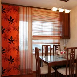 Curtains For The Kitchen With A Balcony Door In A Modern Style Photo