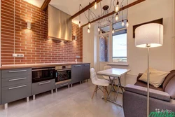 Brick in the kitchen living room photo