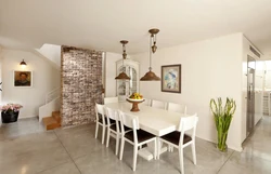 Brick in the kitchen living room photo