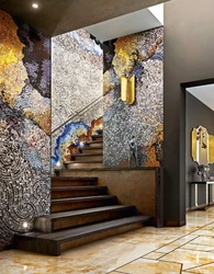 Photo of mosaic on the walls in the hallway