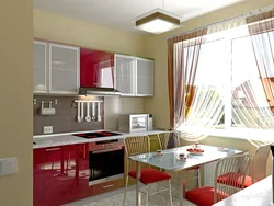 What kind of curtains for a red kitchen photo