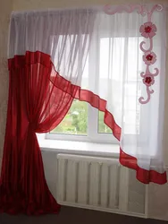 Какие шторы на красную кухню фото
