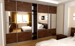 Wardrobe in the room of a studio apartment photo