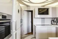 Divarda TV ilə künc mətbəx daxili