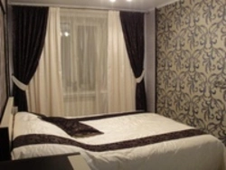 Wenge curtains in the bedroom interior