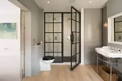 Small bathroom design with shower screen