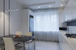 Müasir üslubda fotoşəkildə mətbəx üçün ağ tül
